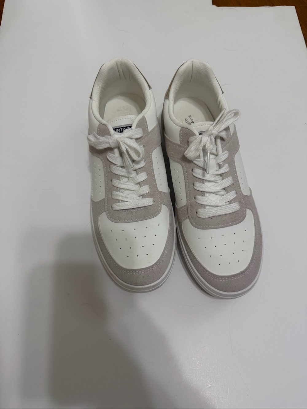 Casual White and Light Gray womens Sneakers